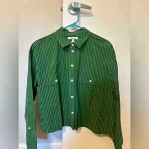 Madewell Green Collar Long Sleeve Button Down Shirt